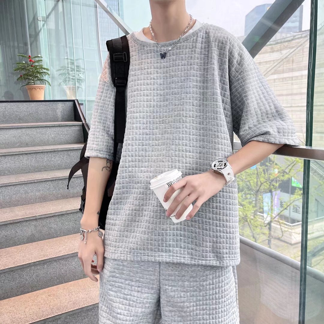 Completo casual da uomo due pezzi: T-shirt a maniche corte e pantaloncini