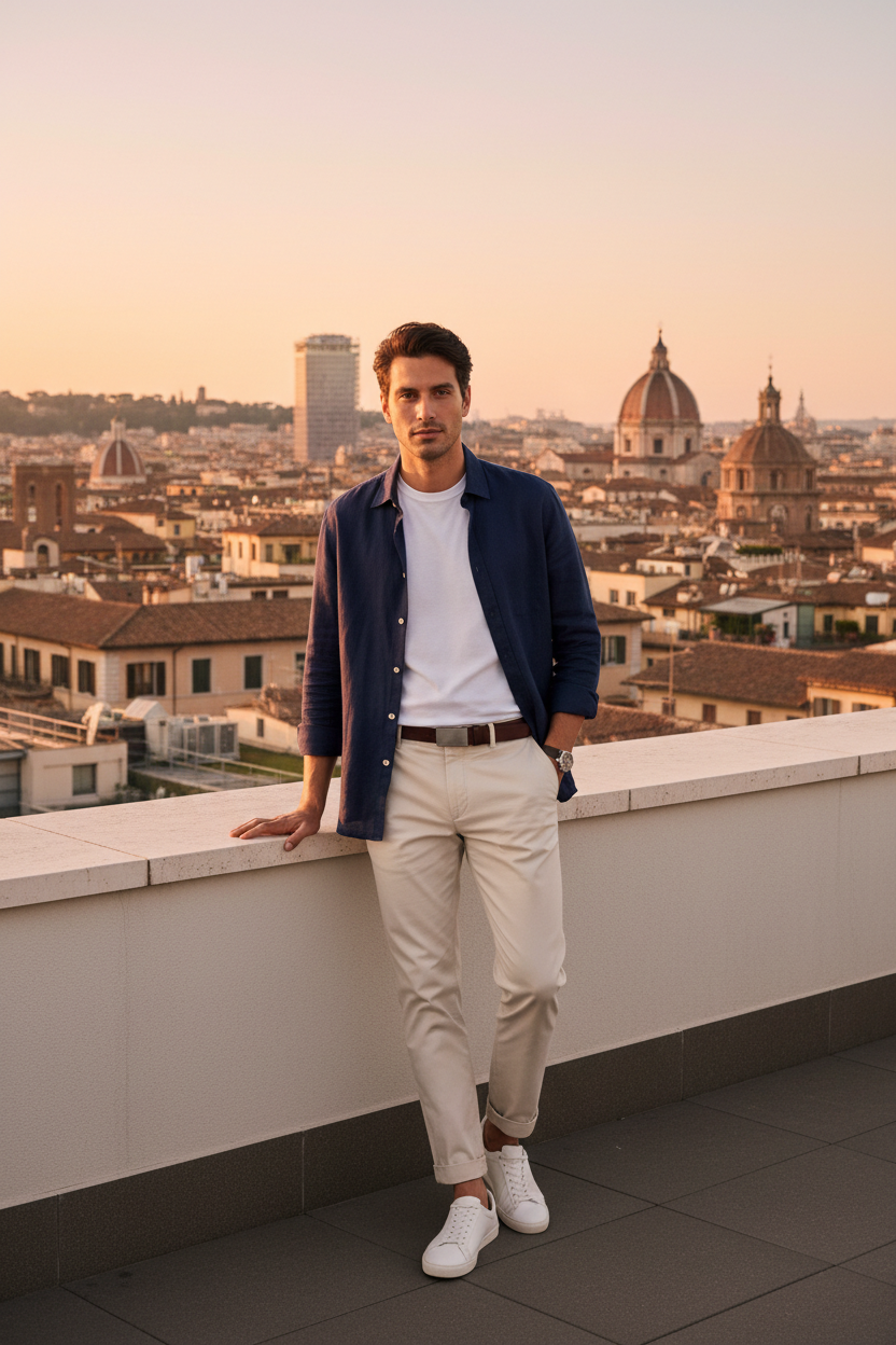 Modelo rooftop atardecer