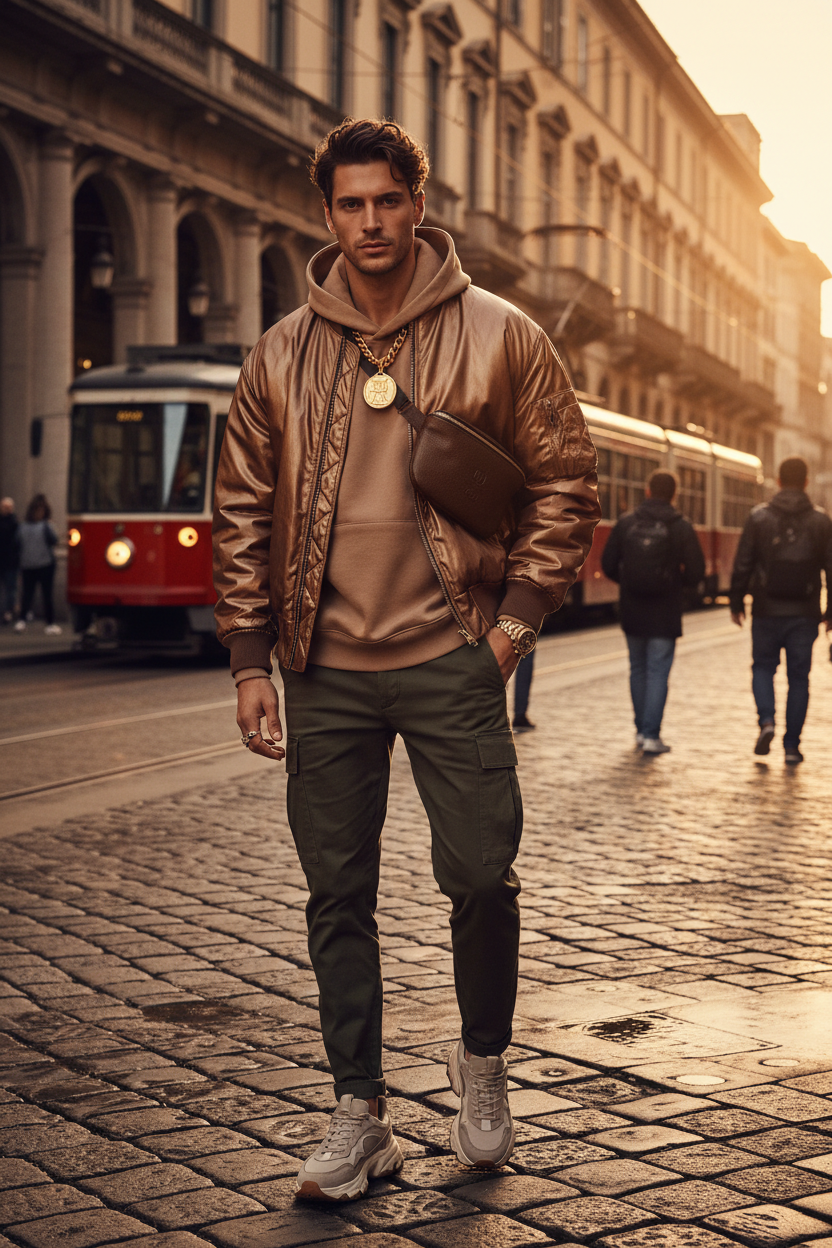 Modelo streetwear Milán